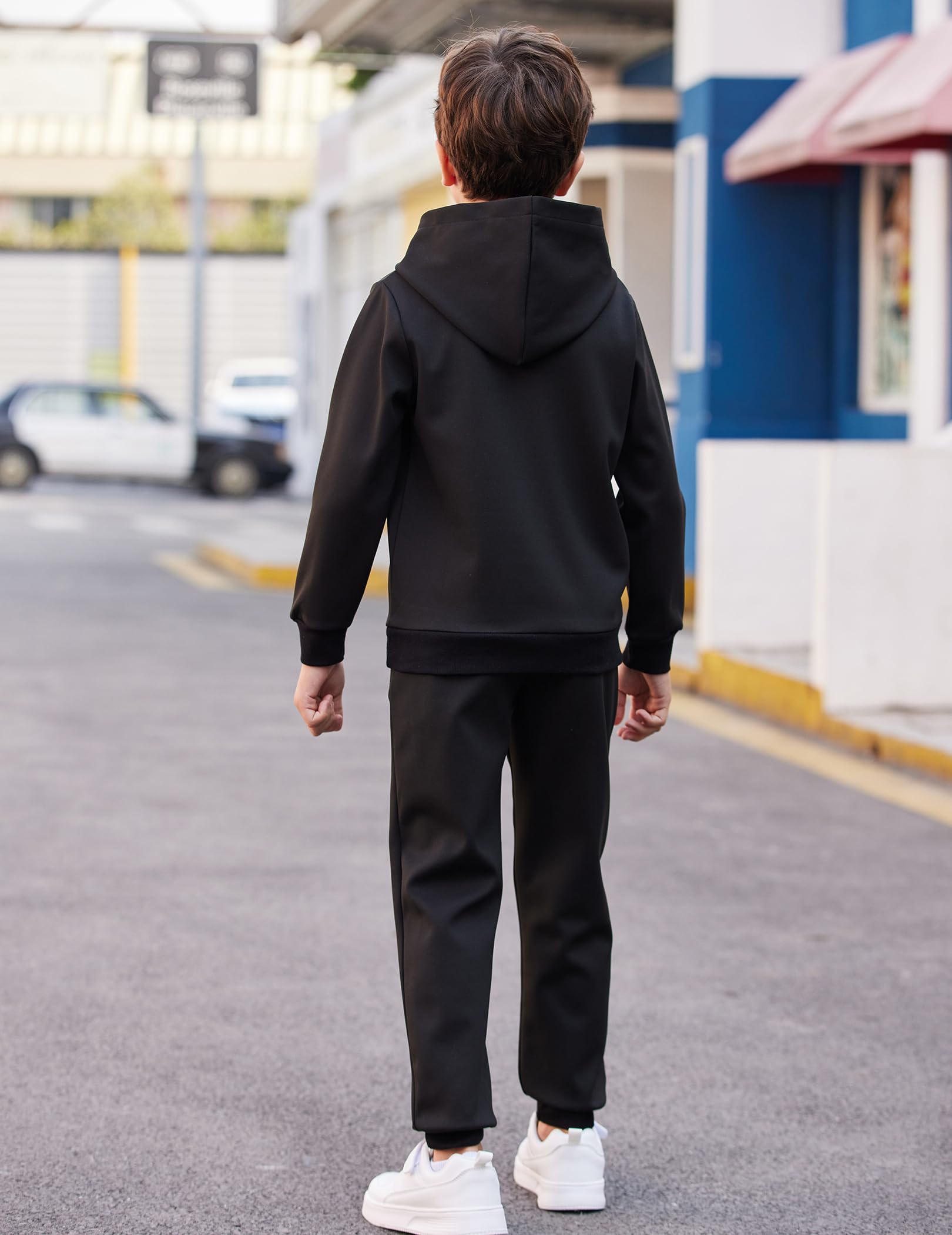 Arshiner Pullover Hoodie and Sweatpants Suit for Boys Girls 2 Piece Outfit Fashion Sweatshirt Set Black