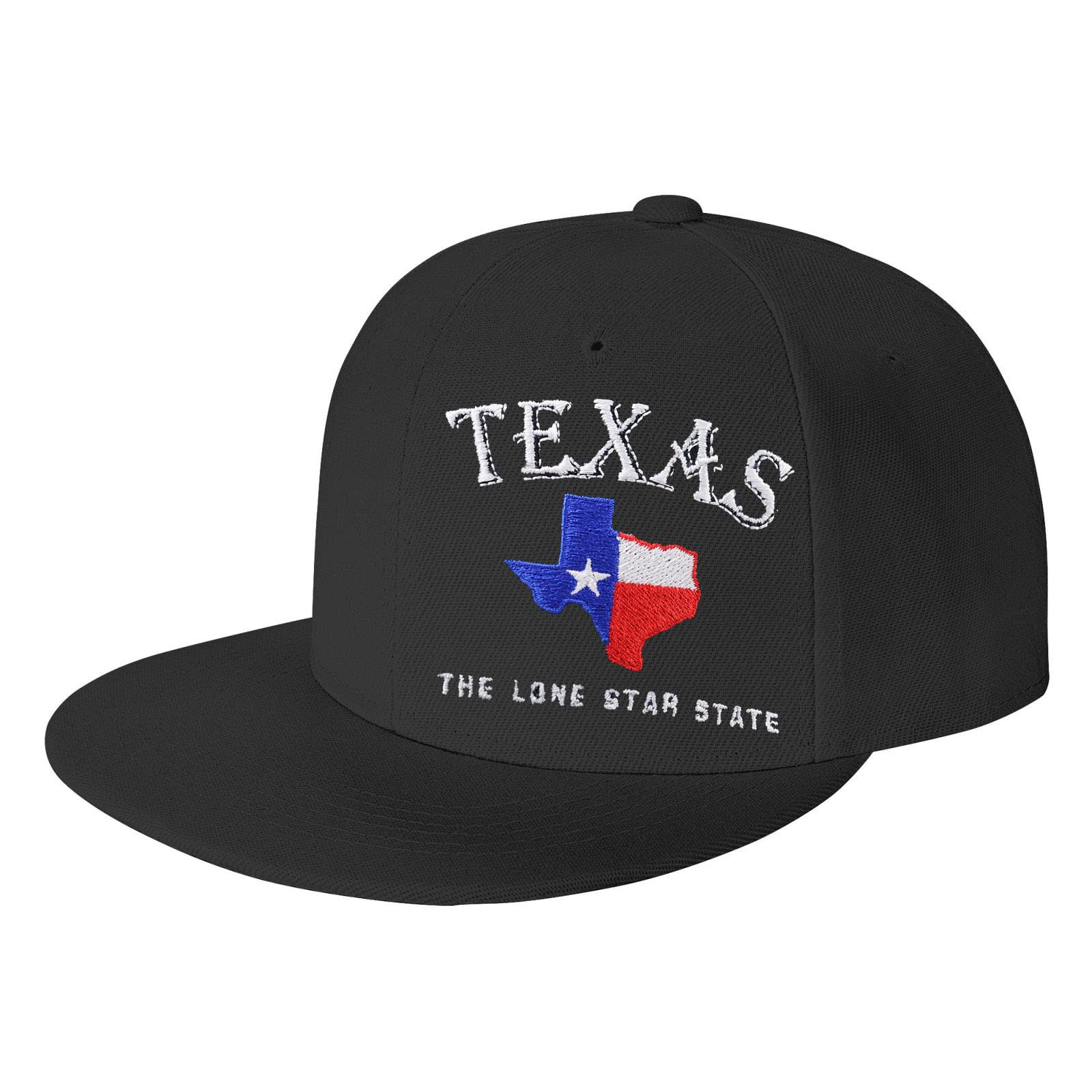 OASCUVER Texas Snapback Hats for Men Women, Texas Lone Star State Flat Brim Hat Plain Embroidered Adjustable Baseball Cap, Gift for TX State Flag Map Lover