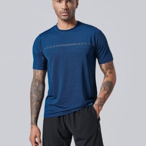 5 Pack Men’s Active Quick Dry Crew Neck T Shirts | Athletic Running Gym Workout Short Sleeve Tee Tops Bulk (Set 3, X-Large)