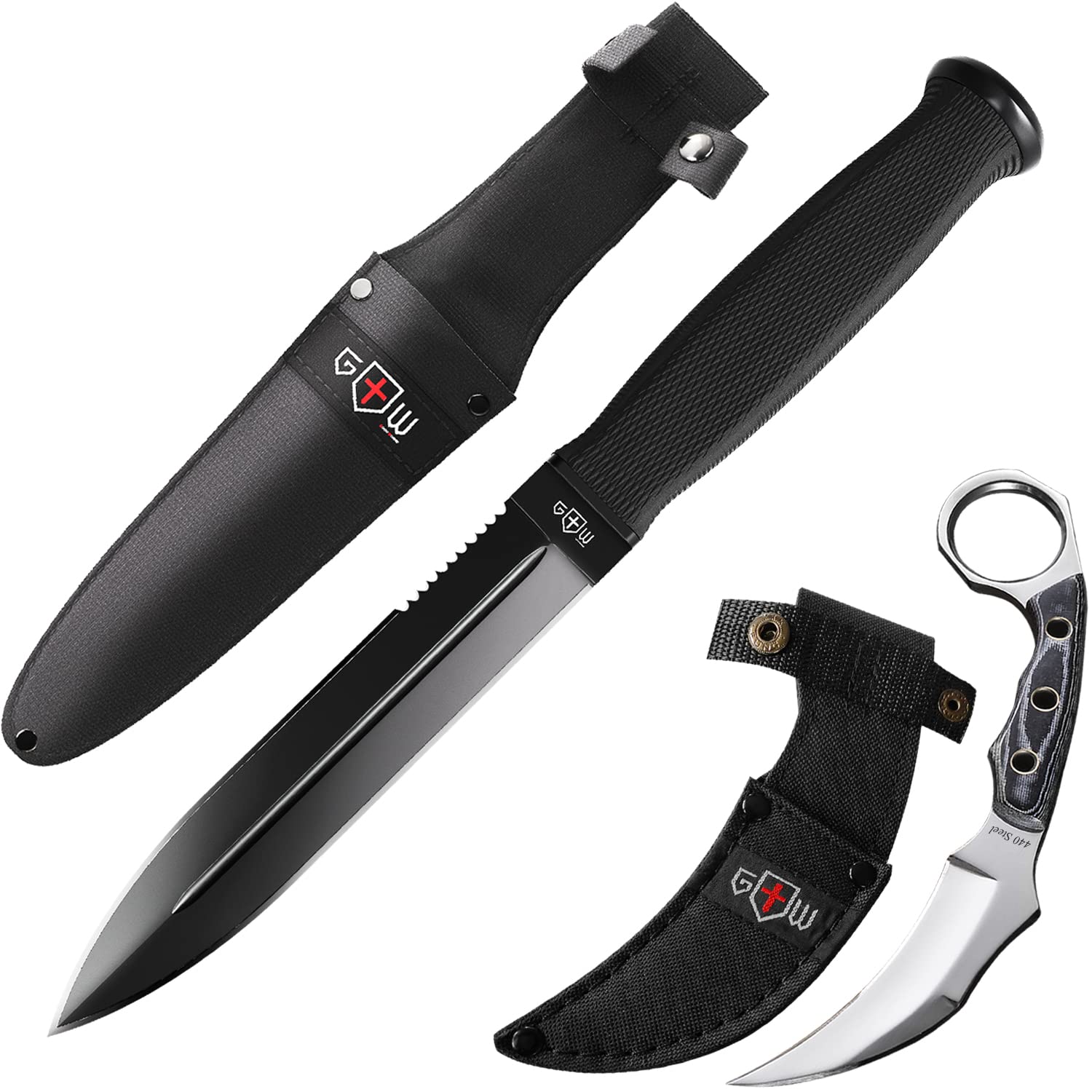 Tactical Knife with Sheath & Micarta Handle - Small Fixed Blade Knife - Pocket Knife - Military Style - Tactical Knife - Good for Camping Hunting Survival Activities