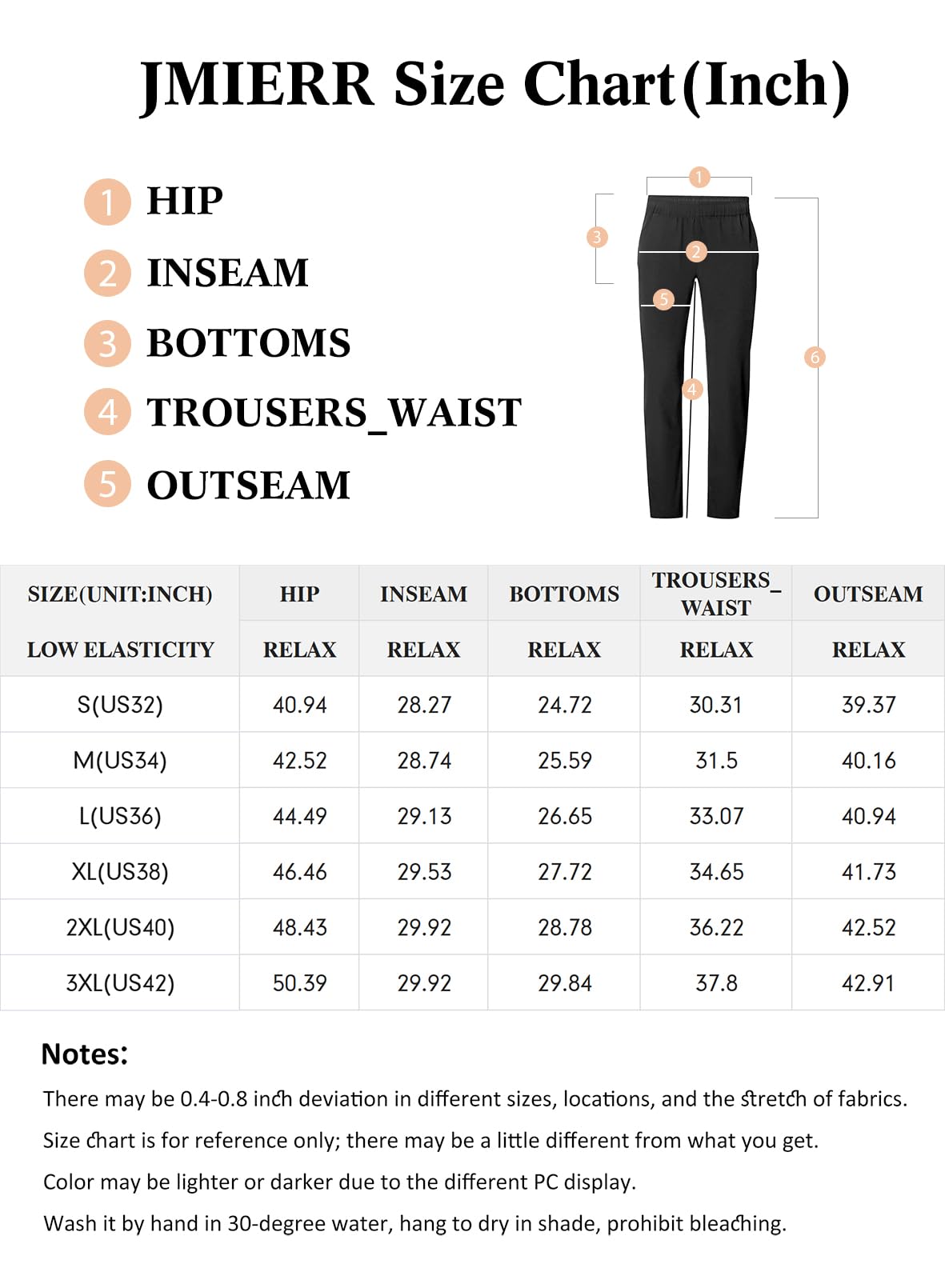 JMIERR Men's Casual Joggers Pants - Cotton Drawstring Chinos Cargo Pants Hiking Outdoor Twill Track Jogging Yoga Sweatpants Jogger Pants with Pockets for Men Slim Fit, US 32(S), A Black