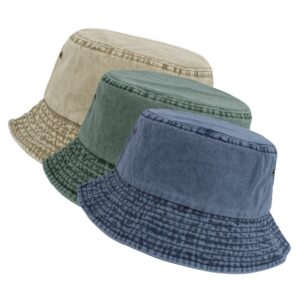 kozinu washed cotton bucket hats packable summer outdoor cap travel beach sun hat plain colors for men women