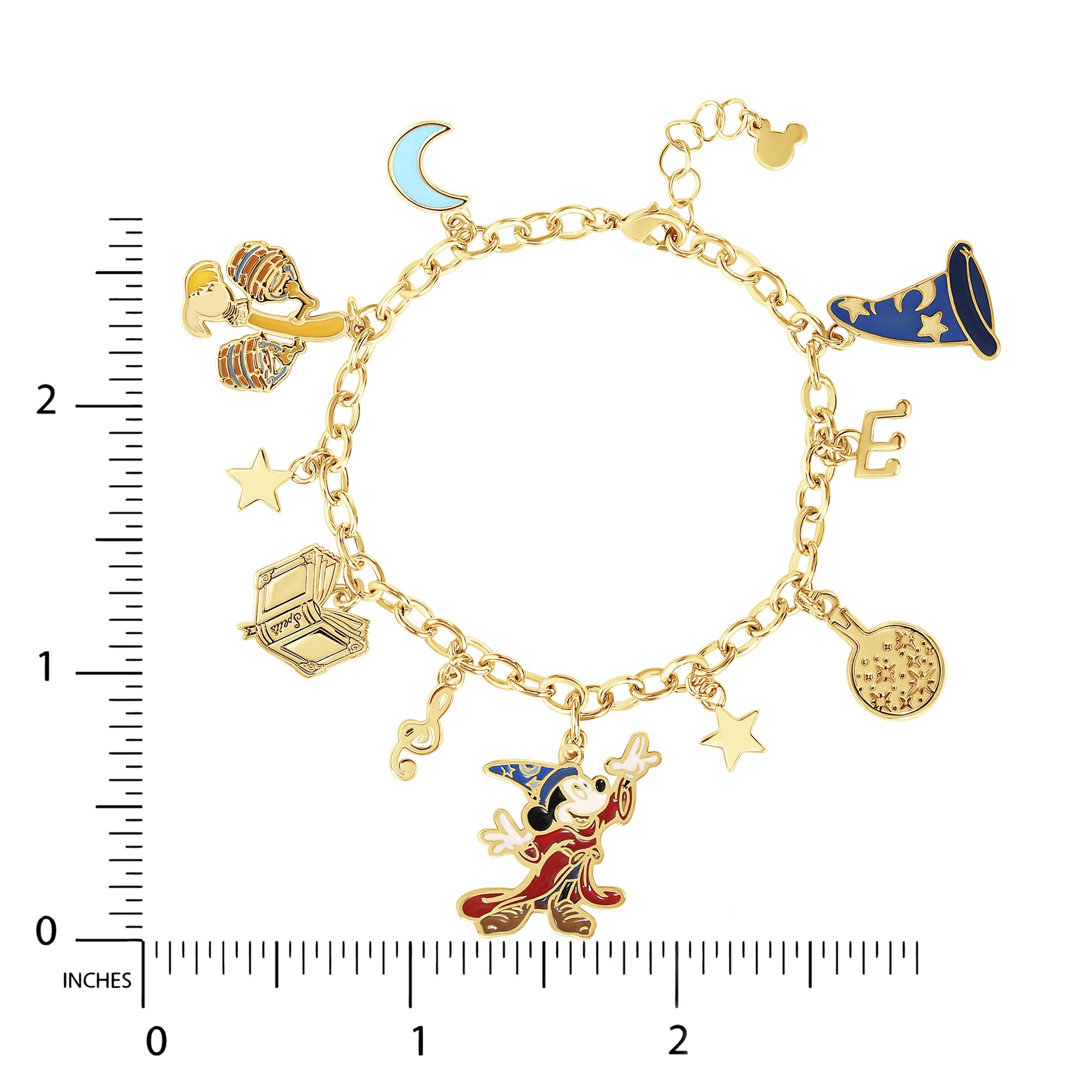 Disney Womens Mickey Mouse Fantasia Charm Bracelet - Mickey Mouse Bracelet Jewelry