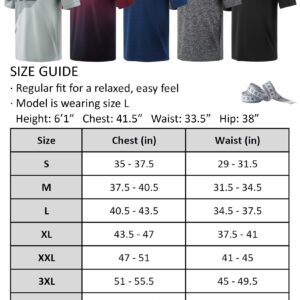 5 Pack Men’s Active Quick Dry Crew Neck T Shirts | Athletic Running Gym Workout Short Sleeve Tee Tops Bulk (Set 3, X-Large)