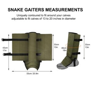 MDSTOP Snake Gaiters Leg Guards, Waterproof Snake Guards, Adjustable Snake Bite Protection for Lower Legs, Snake Chaps for Men & Women, Snake Proof Gaiters for Hunting,Outdoor and Farm Working