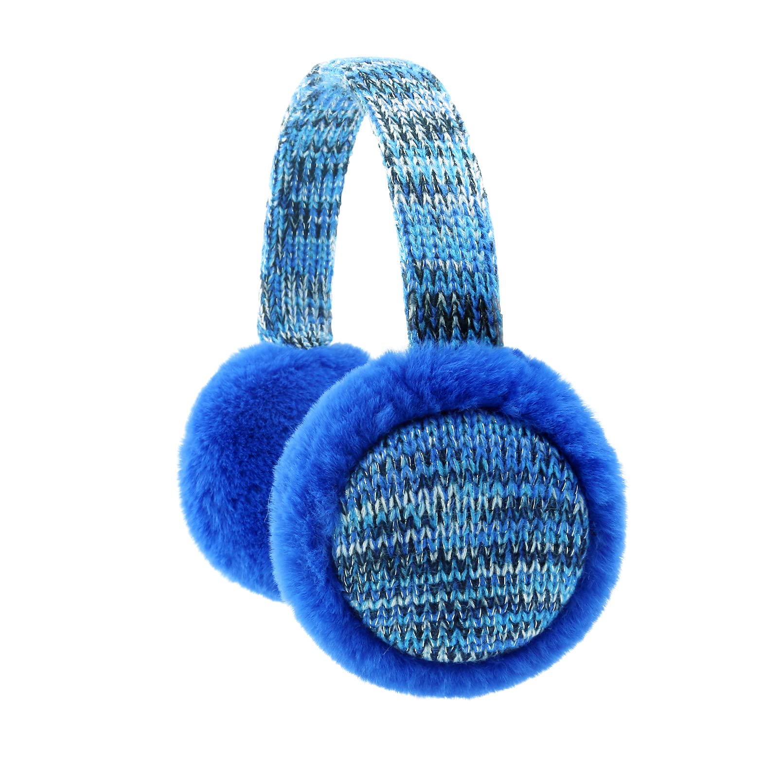 RAOEXI Winter Ear Muffs For Kids Warm Furry Knit Girls Earmuffs Boys Baby Plush Toddler Ear Warmers Outdoor Ear Covers(Blue)