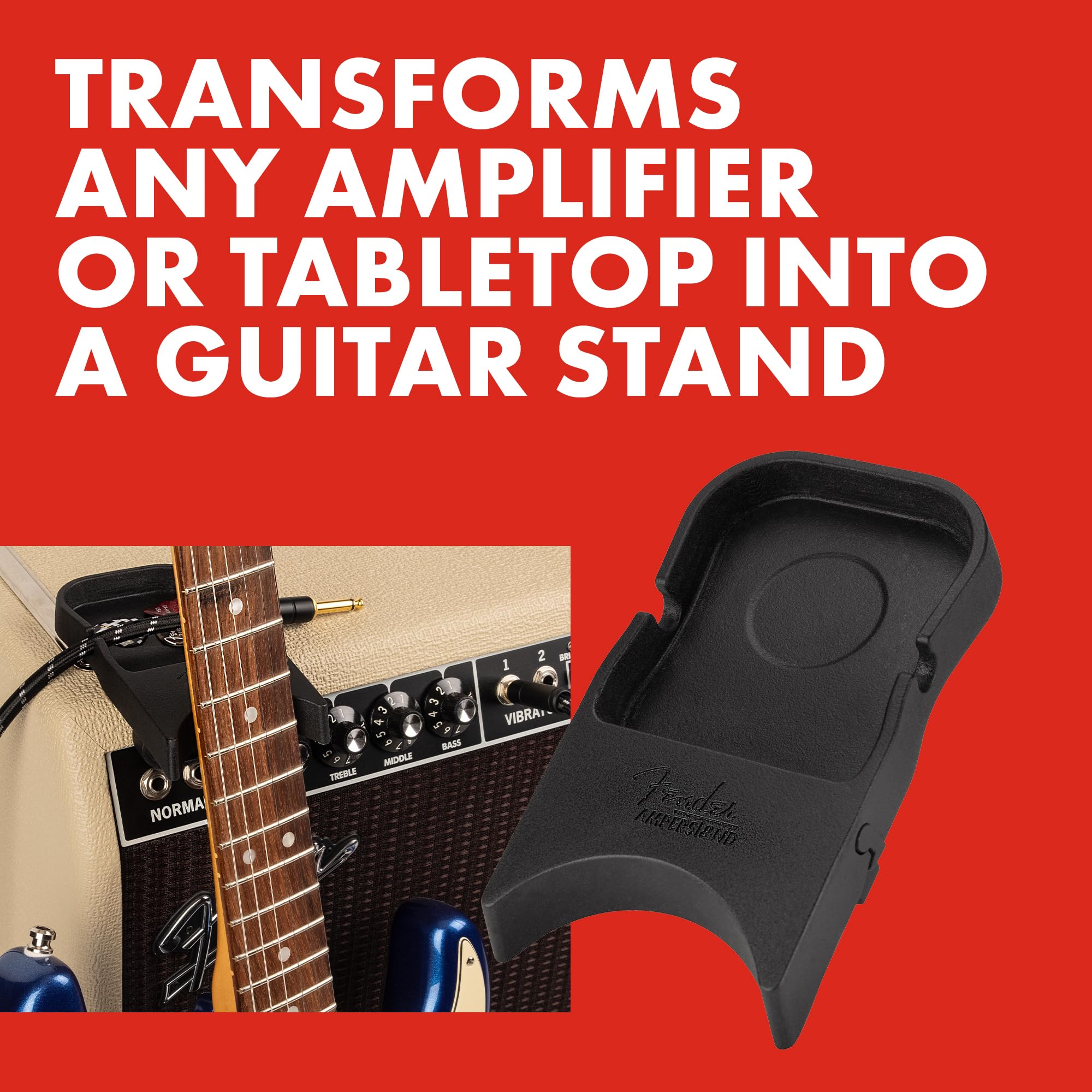 Fender Amperstand Guitar Amp Stand, Guitar Stand Substitute, Guitar Neck Rest Turns any Flat Surface into a Guitar Stand, Holds Picks, Cables, and More