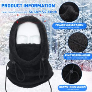 JaGely 3 Pcs Mask for Men Women Ski Balaclava Face Mask Winter Flannel Hood Warm Face Cover Hat Scarf Wind Resistant Beanie