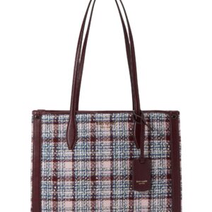 Kate Spade New York Market Tweed Fabric Medium Tote Dark Merlot Multi One Size