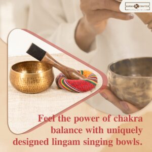 Karma Crafter Tibetan Singing Bowl Set - 4” inch Lingam Sound Bowl Meditation Set - Meditation Bowl with Cushion and Mallet - Cuencos Tibetanos for Sound Bath and Healing