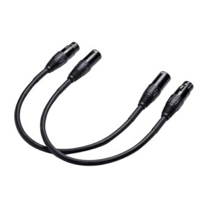 Suanqi XLR Cable XLR Adapter Cable XLR to XLR Microphone Cable, 3-Pin Female to 3-pin Male Balanced Shielded XLR Cable (6in)