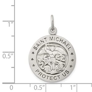 Auriga Fine Jewelry 925 Sterling Silver Antiqued Saint Michael Marine Corp Medal Pendant (L- 26 mm, W- 20 mm) Gift for Women