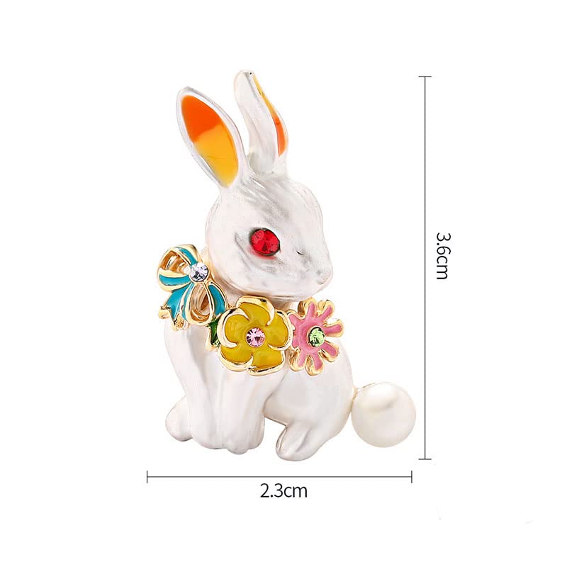 Acxico 2Pcs Rabbit Brooch Pin Rhinestones Bowknot Brooches Enamel Brooch Pin Easter Basket for Party