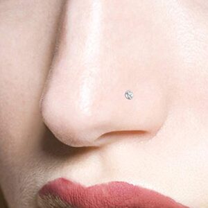 Anicina 20g Nose Rings Studs Surgical Stainless Steel Hoops L Shape Nostril Nose Piercing Jewelry Heart Flower Butterfly Hypoallergenic Screw for Women Men Silver