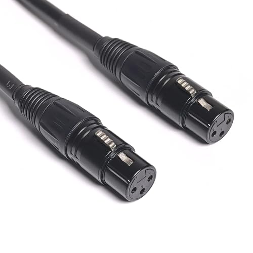 Suanqi XLR Cable XLR Adapter Cable XLR to XLR Microphone Cable, 3-Pin Female to 3-pin Male Balanced Shielded XLR Cable (6in)