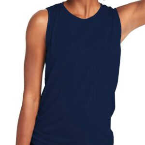 Bestisun Workout Tank Tops for Women Tie Back Workout Tank Mesh Muscle Tank Mesh Athletic Gym Shirts Dance Tops Navy Blue XL