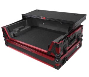 prox flight case for rane one 1u rackspace, sliding laptop shelf & wheels & led kit - high-density protective foam for interior support - finish on laminated 3/8" plywood - xs-raneone wlt fr led