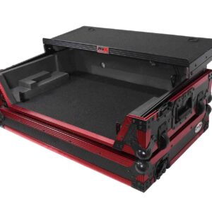 ProX Flight Case for Rane One 1U Rackspace, Sliding Laptop Shelf & Wheels & LED KIT - High-Density Protective Foam for Interior Support - Finish on Laminated 3/8" Plywood - XS-RANEONE WLT FR LED