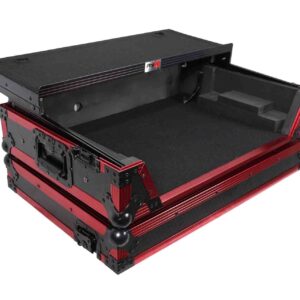 ProX Flight Case for Rane One 1U Rackspace, Sliding Laptop Shelf & Wheels & LED KIT - High-Density Protective Foam for Interior Support - Finish on Laminated 3/8" Plywood - XS-RANEONE WLT FR LED