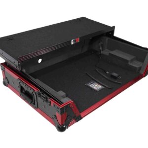 ProX Flight Case for Rane One 1U Rackspace, Sliding Laptop Shelf & Wheels & LED KIT - High-Density Protective Foam for Interior Support - Finish on Laminated 3/8" Plywood - XS-RANEONE WLT FR LED