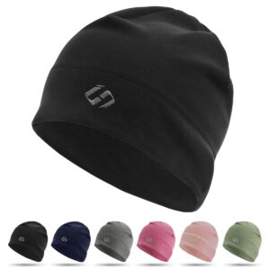 hasagei running beanie thermal running hat men skull cap running cap cycling hat under helmet cap sports hat black