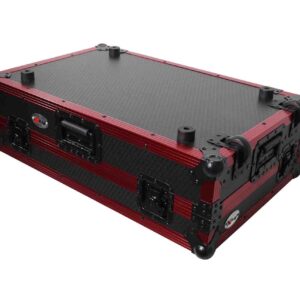 ProX Flight Case for Rane One 1U Rackspace, Sliding Laptop Shelf & Wheels & LED KIT - High-Density Protective Foam for Interior Support - Finish on Laminated 3/8" Plywood - XS-RANEONE WLT FR LED