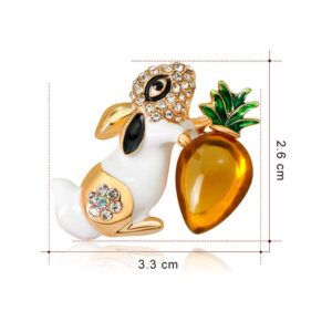 Acxico 2Pcs Rabbit Brooch Pin Rhinestones Bowknot Brooches Enamel Brooch Pin Easter Basket for Party