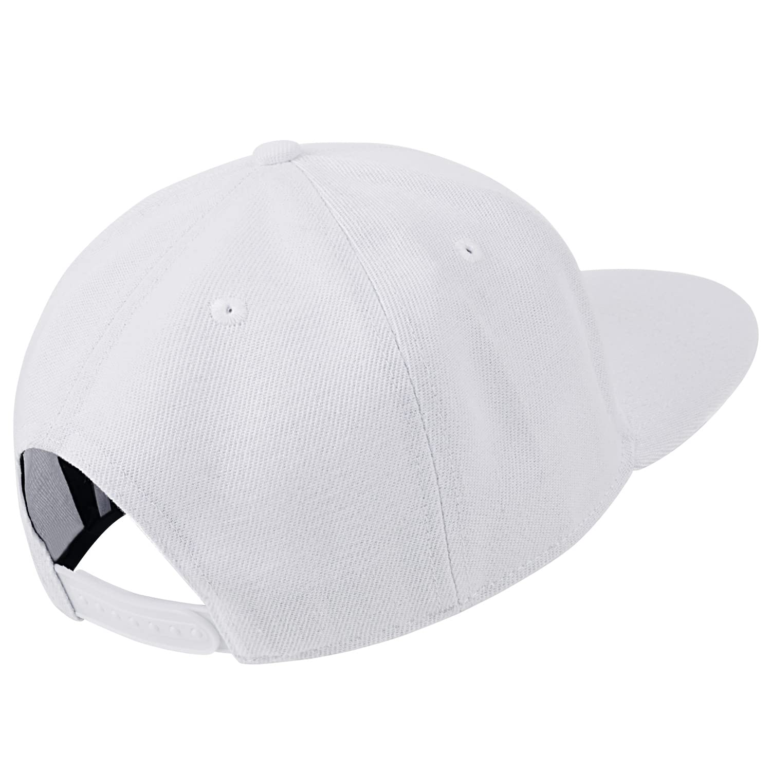 Classic Flat Bill Snapback Hats for Men Women, Hip Hop Style Unisex Adjustable Plain Baseball Cap-White