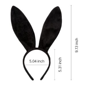 Velvet Black Bunny Ears Headband for Party Favors Halloween Cute White Rabbit Ear Hair Bands Holiday Birthday Decoration