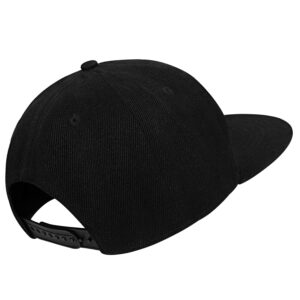 Classic Flat Bill Snapback Hats for Men Women, Hip Hop Style Unisex Adjustable Plain Baseball Cap-Black