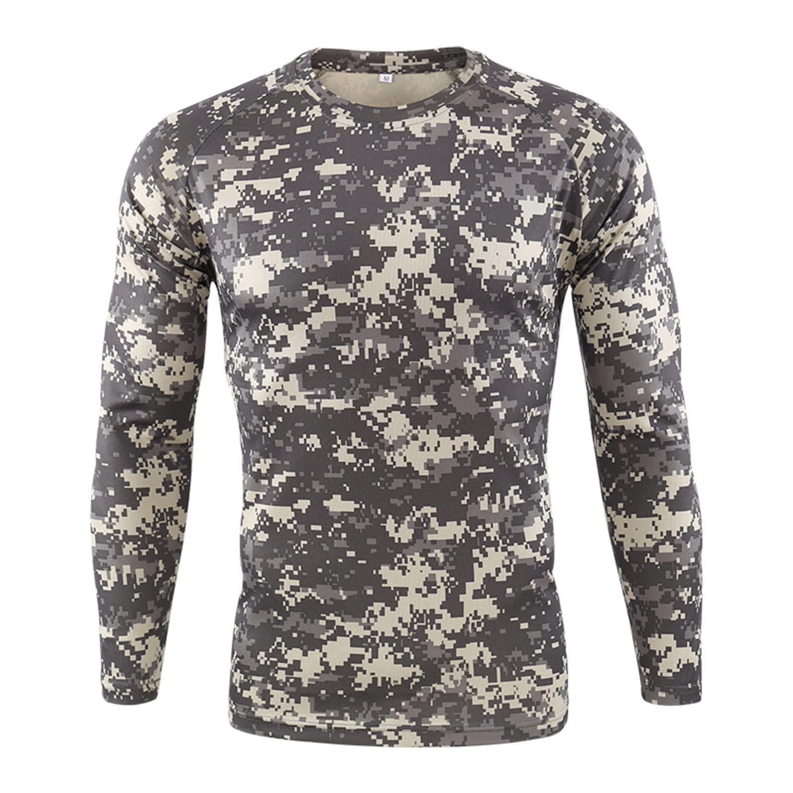 BBFQMT Men's Camouflage Hunting Shirt Long Sleeve Quick Dry Outdoor Clothing Camouflage Printed Sportswear 3-Small