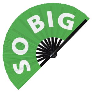 so big hand fan foldable bamboo circuit hand fan funny gag slang words expressions statement gifts festival accessories rave handheld circuit event fan clack fans (green)