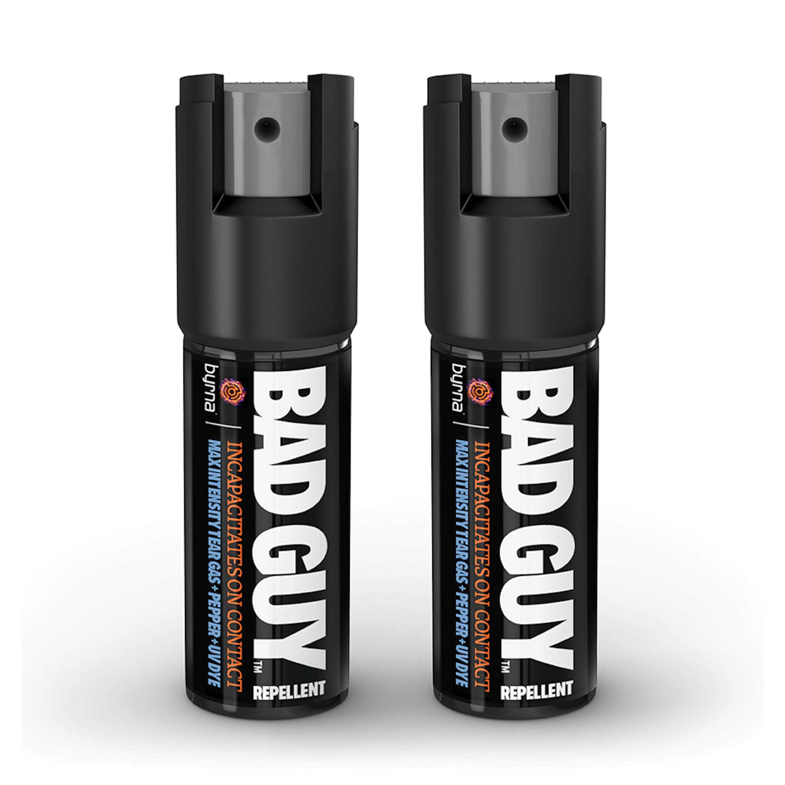 Byrna BGR MAX Pepper Spray + Tear Gas | Maximum Stopping Power | Attacker Tracker UV Marking DYE Technology | Military Strength Self-Defense Stream Spray (0.5 OZ (2 Pack))