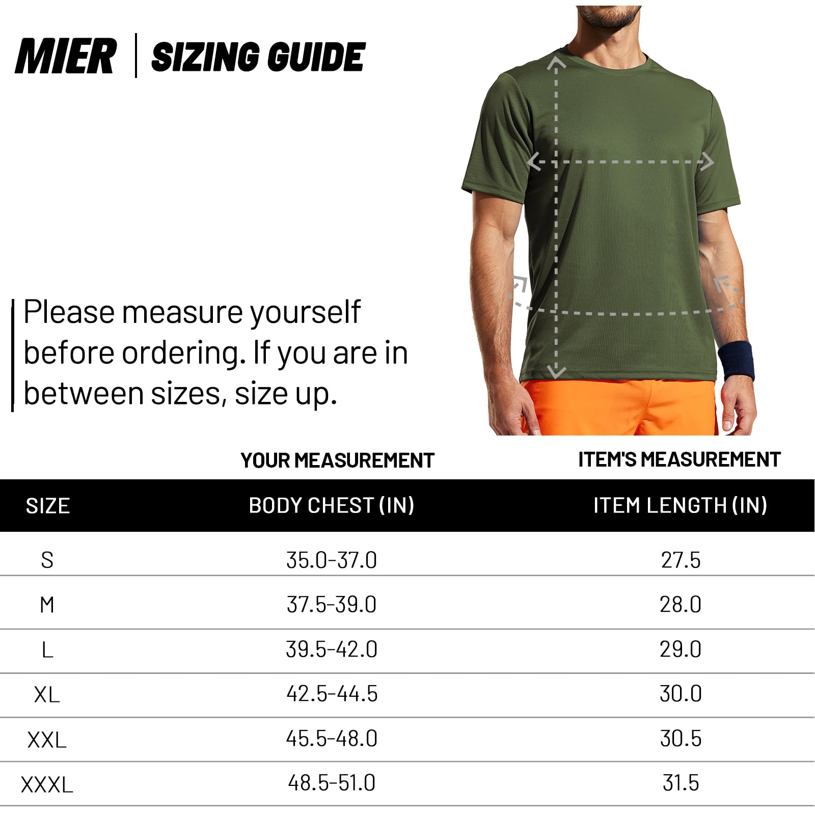 MIER Men's Short Sleeve T-Shirts Quick Dry Athletic Shirts Moisture Wicking Workout Running Polyester Tee Army Green, 3XL