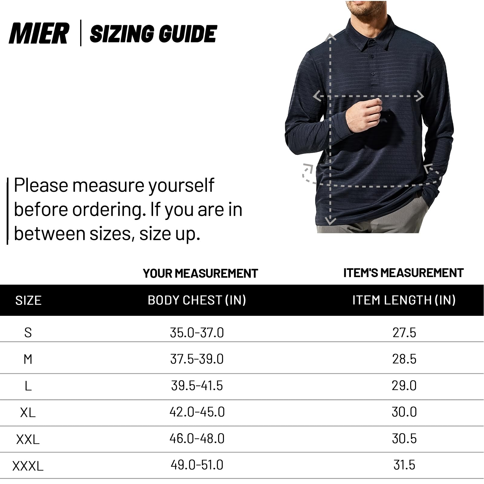 MIER Long Sleeve Polo Shirts for Men Quick Dry Polyester Collared Shirt Casual Performance Golf Shirts, Navy, XXL