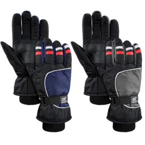 newcotte 2 pairs winter ski gloves men women warm waterproof insulated glove work gloves windproof gloves snow gloves skiing and snowboarding gloves