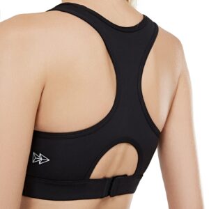 Yvette High Support Sports Bra Enfold Mesh Racerback Padded Top Tank Running Bra