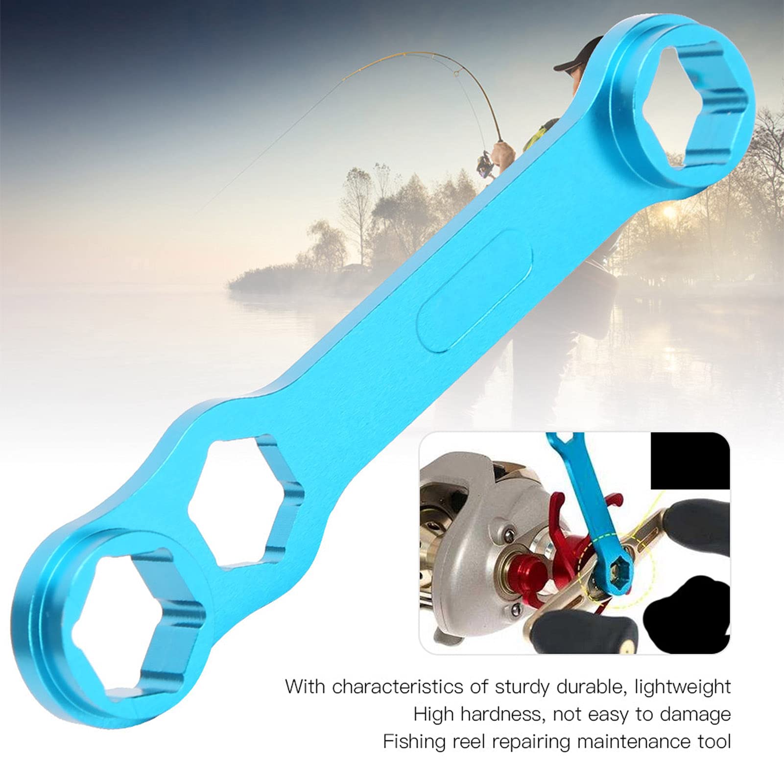 ZPSHYD Fishing Reel Wrench, Blue Casting Fishing Reel Care Maintenance Wrench Aluminium Alloy DIY Spanner Repairing Maintenance Tool