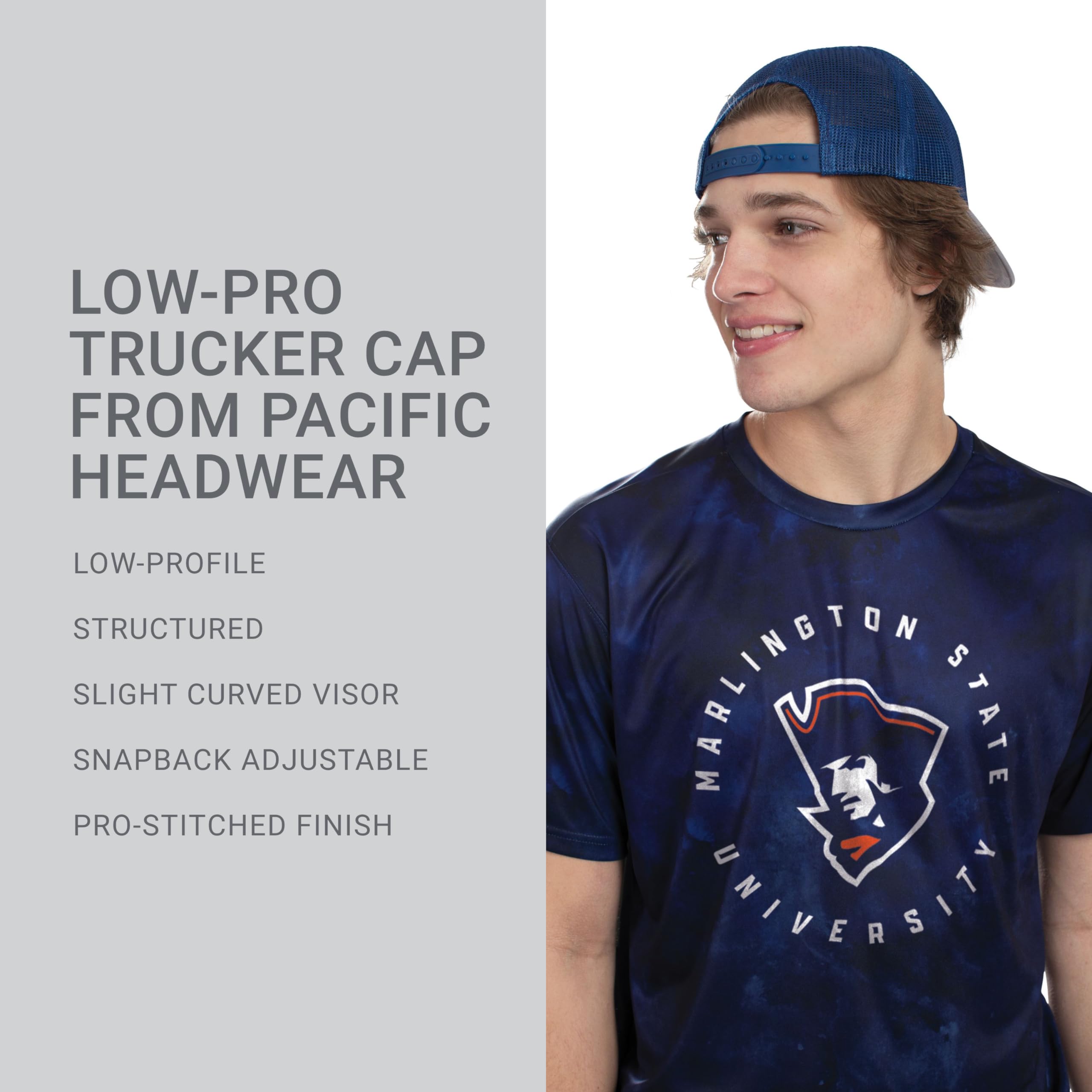 Pacific Headwear Low-Pro Trucker Cap, Black