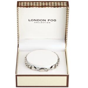 LONDON FOG Curb Link Silver Plated 8 Inch Unisex Bracelet For Him and Her (Gold, 8 Inch)