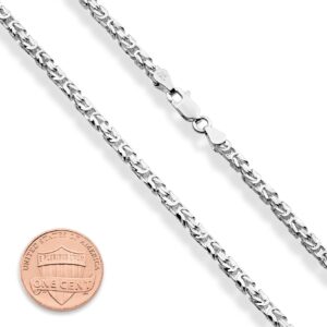 Miabella Solid 925 Sterling Silver Italian 3mm Square Byzantine Link Chain Necklace for Women Men, 925 Handmade in Italy (Length 20 Inches)