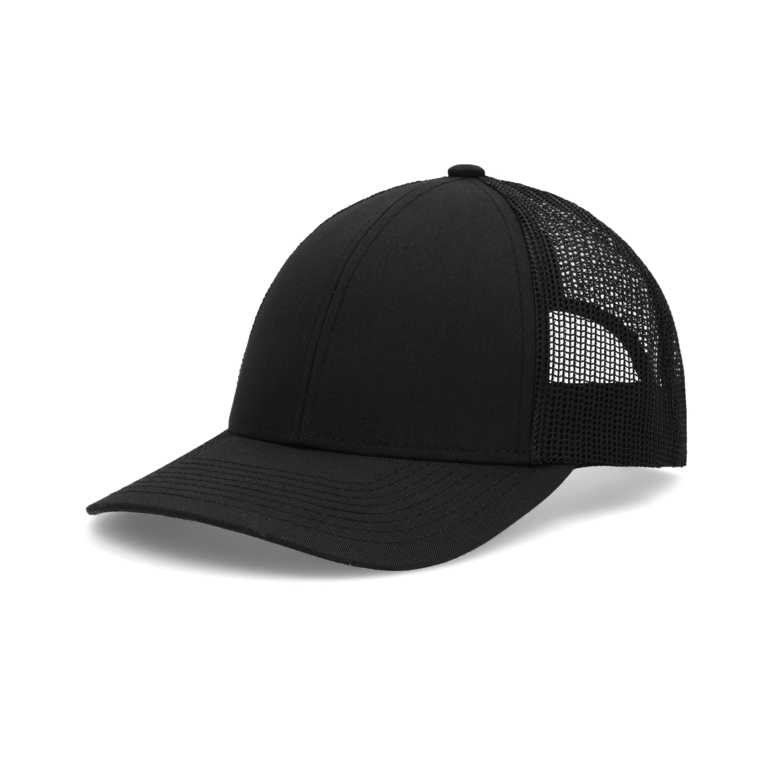 Pacific Headwear Low-Pro Trucker Cap, Black