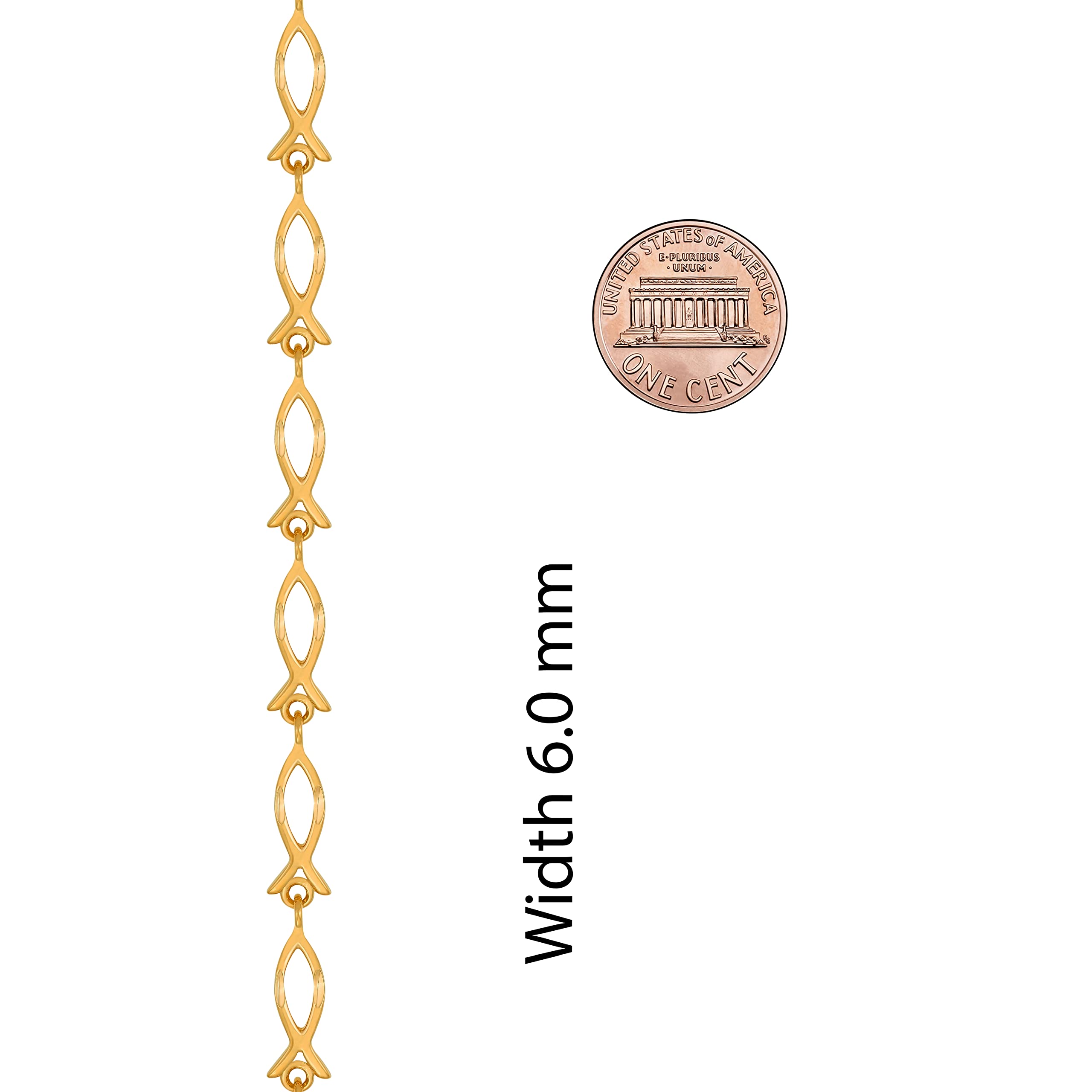 LIFETIME JEWELRY Diamond Cut Fish Link Bracelet for Women and Men 24k Real Gold Plated (Gold, 7 inches)