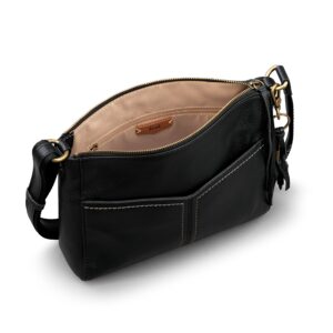 The Sak Womens Alameda Crossbody in Leather, Black, One Size US