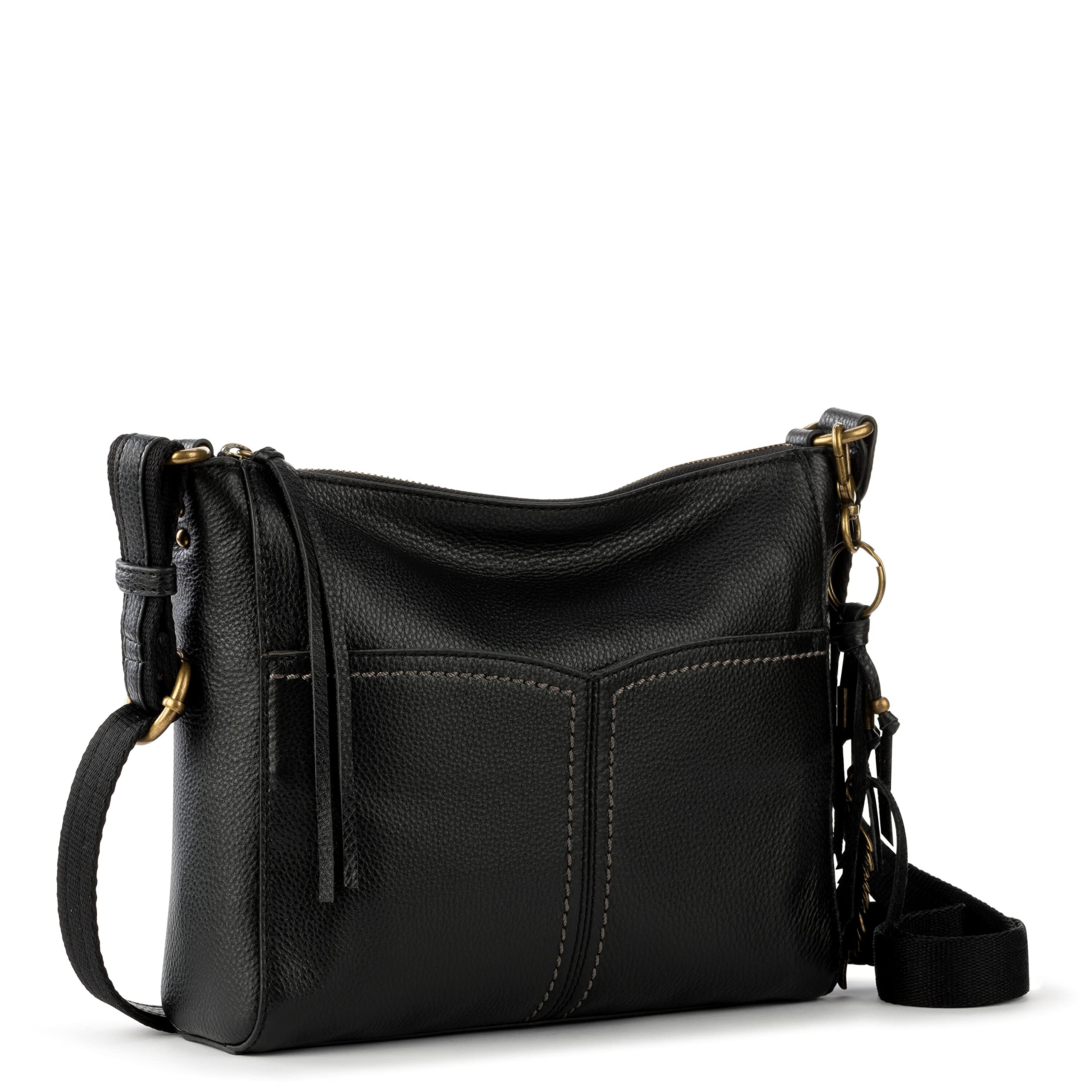 The Sak Womens Alameda Crossbody in Leather, Black, One Size US