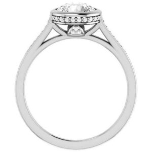 Mois 3.30 CT Moissanite Round Engagement Ring and Wedding Ring Bridal Set in Sterling Silver, colorless Moissanite, VVS1 Clarity, Sizes 4 to 11, Bezel Set for Her (7.5)