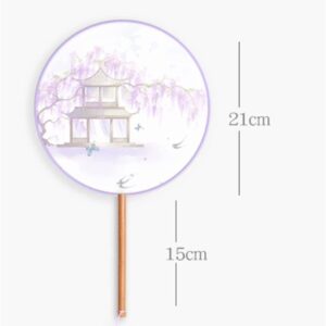 Folding Hand Fan Folding Fan Handheld Folded Fan 2Pieces Hand Fan Folded Ancient Chinese Style Hanfu Cheongsam Costume Embroidery Small Round Fan Foldable Fan Hand Held Fans