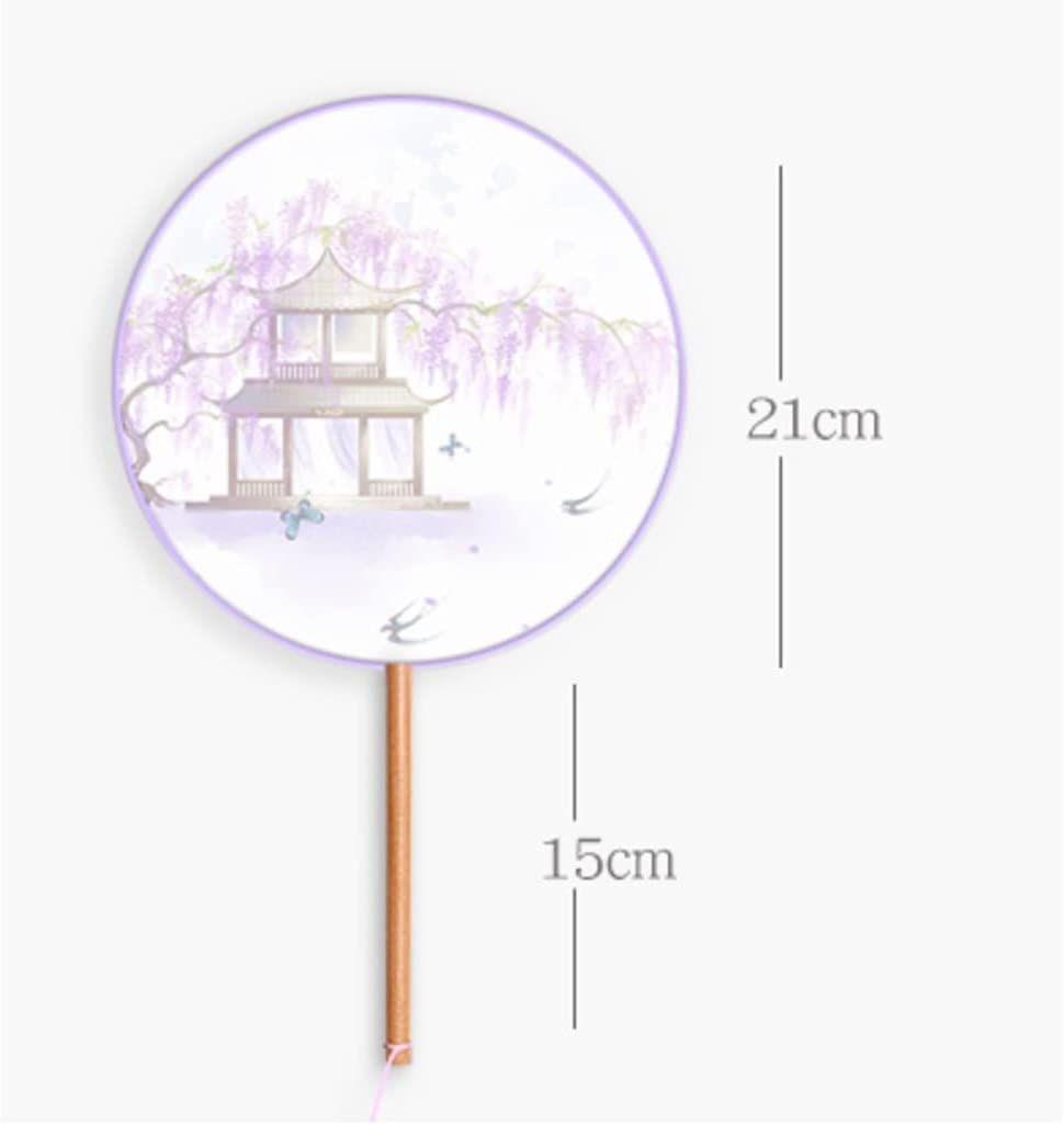 Folding Hand Fan Folding Fan Handheld Folded Fan 2Pieces Hand Fan Folded Ancient Chinese Style Hanfu Cheongsam Costume Embroidery Small Round Fan Foldable Fan Hand Held Fans