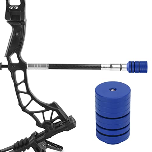 VBESTLIFE Archery Bow Stabilizer Weight Kit, Detachable Aluminum Alloy Counterweight Kit for Recurve Bow and Compound Bow(Blue)