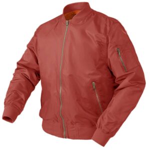 CRYSULLY Men's Tactical Military Cargo Bomber Jacket Softshell Windbreaker Coat Orange Red